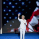 Democratic nominee President Hillary Clinton waves to the crowd following her acceptance speech at the Democratic National Convention in Philadelphia on Thursday, July 28, 2016. (Photo: Bill Clark/CQ Roll Call)